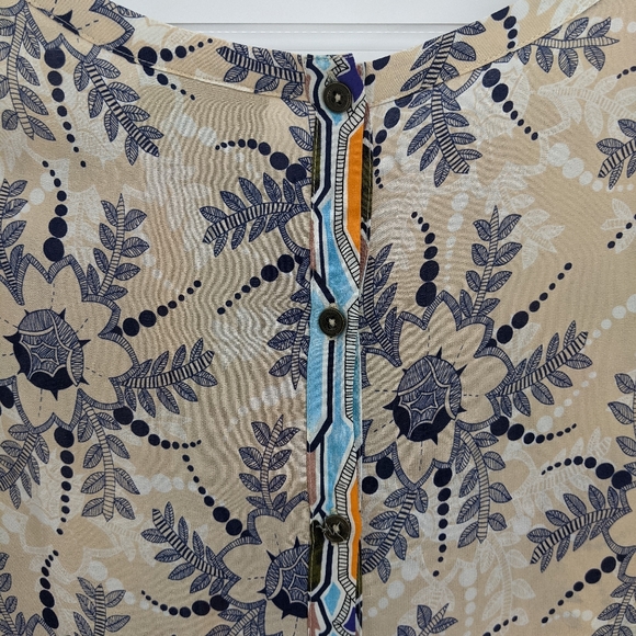 Maeve Sidney Button Back Silk Patterned Top Blouse - Picture 6 of 9